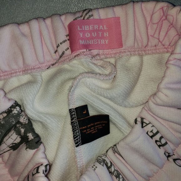 LIBERAL YOUTH MINISTRY Pink Heaven Print Sweatpants Sz L - Picture 13 of 13